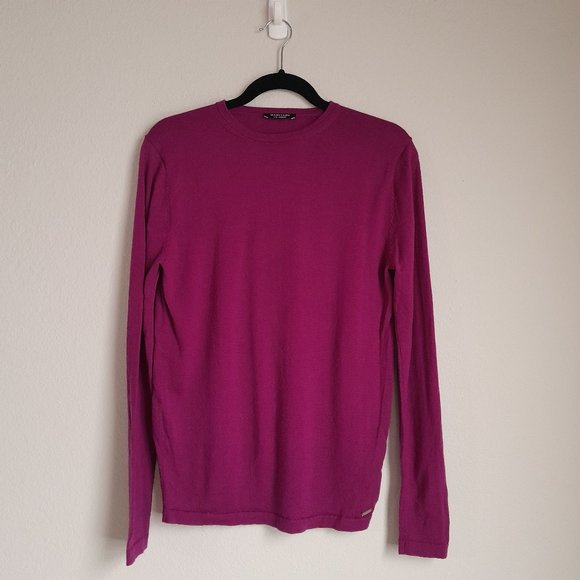 Marciano Los Angeles 100% Wool Long Sleeve Pullover Sweater Magenta Size M - Picture 1 of 8